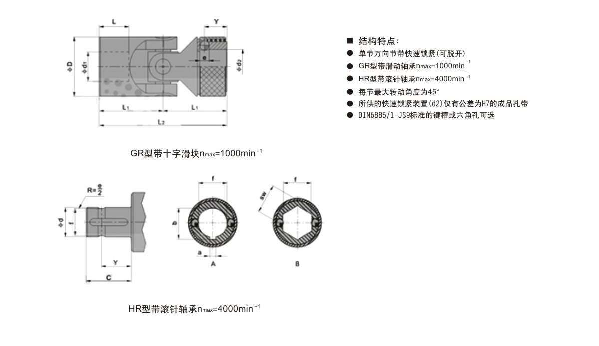 GR型和HR型精密萬向節(jié)聯(lián)軸器產(chǎn)品規(guī)格